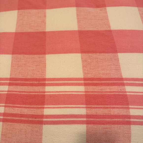 Vintage 1930s Twin blanket pink & white plaid summer cotton flannel - Picture 3 of 5